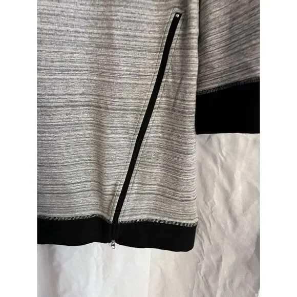 Neon Buddha sweatshirt gray w/ black‎ trim zipper detail crew neck size small - Picture 4 of 6